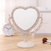 Espejo De Maquillaje De Mesa En Forma De Corazón Portátil Doble Cara Espejo De Mano Compacto Para Mujeres Estilo Chino - details 5