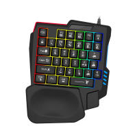 Teclado De Juego Con Una Mano Ergonómico 35 Teclas USB RGB Retroiluminado Mini Para Laptop Y PC Uso Con Una Mano - details 2