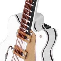 Mini Guitarra Blanca De Madera Con Soporte Modelo Exquisito Instrumento Musical Para Decoración De Hogar Y Oficina Adornos Artesanales - details 4
