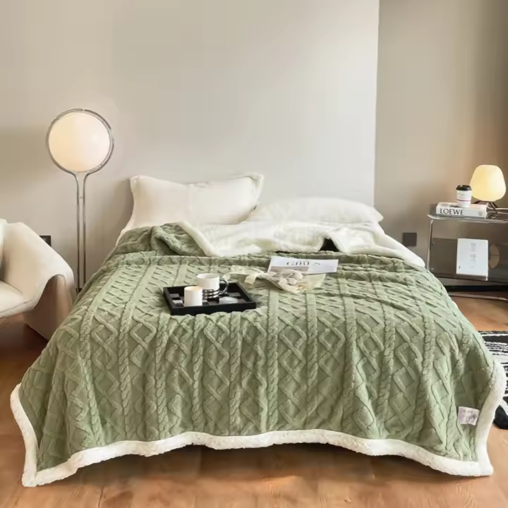 Mantas Sofa/Cama, Manta Polar de Sherpa Multiusos con Microfibra Extra Suave y Borreguitos 130x160cm/160x220cm y 220x240cm. - 1