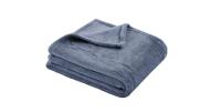 Manterol - Manta plaid para sofá de tacto terciopelo liso. Ideal para sofá o pie de cama. Tacto extra suave y muy cálida, perfecta para los meses de otoño e invierno. Color verde, beige, maquillaje, gris y azul. - details 0