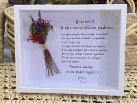 Regalo para los padres madre enamorados verdadero amor con mensaje y ramo de flores naturales preservadas y secas detalle para bodas aniversario día de la madre marco de madera con fondo mensaje de agradecimento a nuestra madre padres - details 3
