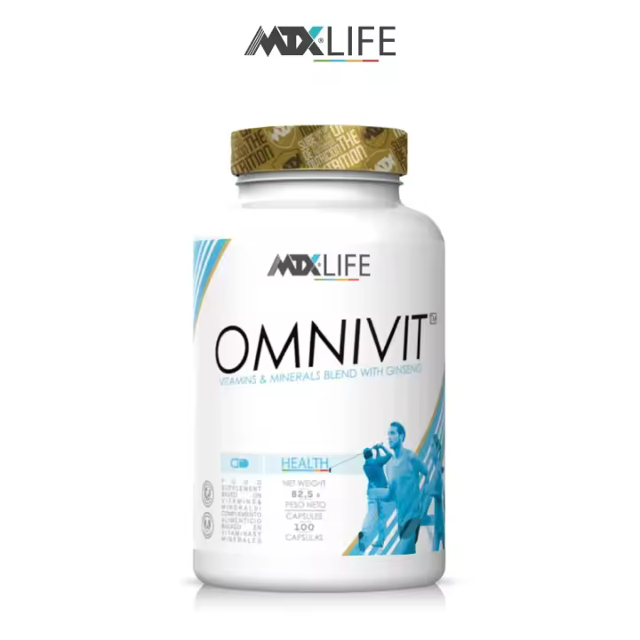 MTX OMNIVIT -ZMA- [100 cap]  - Vitamínico Mineral de amplio espectro mejorado con extracto puro de Ginseng Coreano y ZMA. - 1