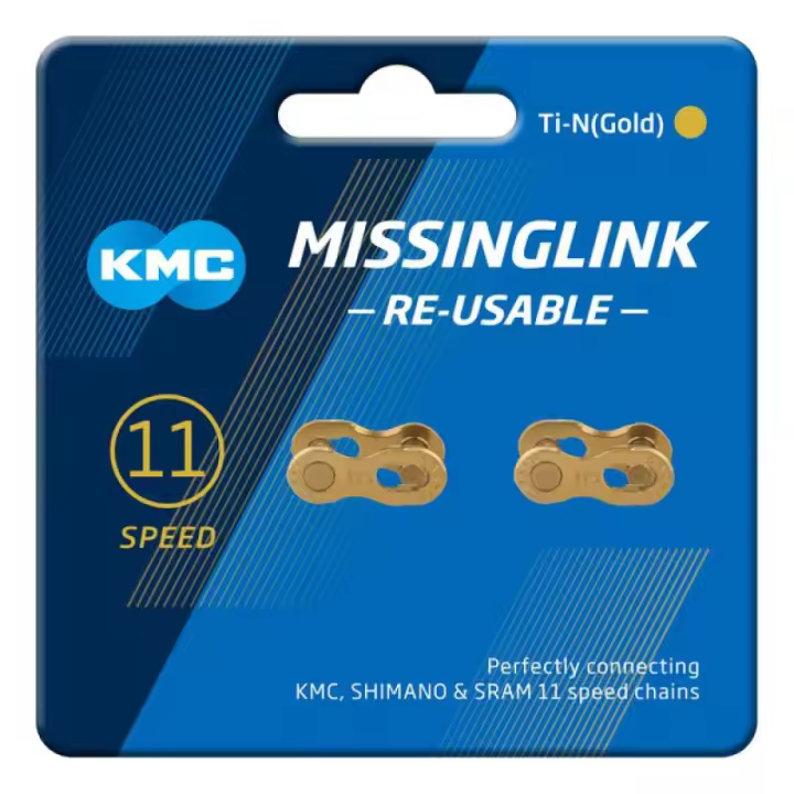 KMC | Enganche De Cadena 11v  Oro   2 Uds  - 1/2" X 11/128"
Medida del pasador: 5.2 mm
Conexión perfecta.
KMC cadenas de 11 velocidades.
Sram cadenas de 11 velocidades.
Shimano - 1