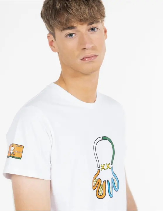 EL PULPO CAMISETA EL PULPO ESTAMPADO TRIPLE LOGO BLANCO - 1