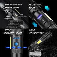 Linterna LED De 100W Más Potente Con Cargador Tipo-C Y Batería Integrada 4000 mAh Zoom Luz De Destello Super Brillante Para Aventuras Al Aire Libre Y Rescate - details 8
