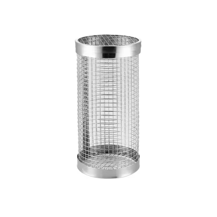 3 piezas (Jaula para asar Tenedor para asar + Gancho) Conjunto de Asador de Maple inoxidable paquetado, Cesta de barbacoa portátil para Exterior, Rejilla de cocina Para Fogata Redonda, Accesorio de Asador para camping - 1