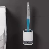 Juego De Cepillo De Inodoro Para El Hogar Con Soporte Montado En La Pared Silicone Recargable Para Limpieza De Esquinas Herramientas De Baño - details 1