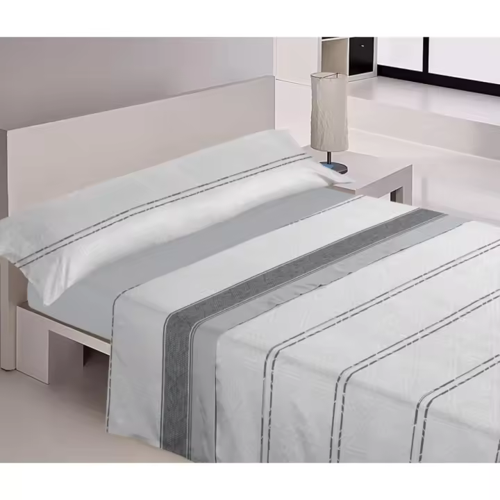 Mercatienda.es Sábanas cama verano-Suaves y Económicas de Microfibra Anti-perli - Lirios en gris. - 1