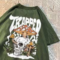 Camiseta De Algodón Gruesa Para Hombres Y Mujeres Con Estampado De Cráneo Horror T-Shirt Casual Oversize Tejido De Jersey Protección Solar Secado Rápido Y Transpirable - details 0