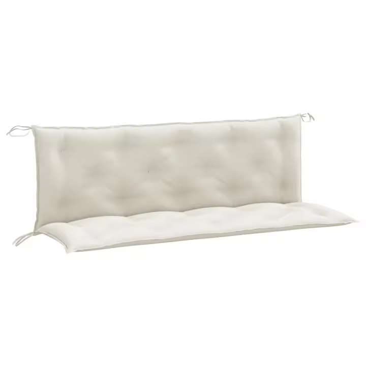 Fundas para banco Jardín 2 UDS crema lienzo melange 150x50x7 cm - 1