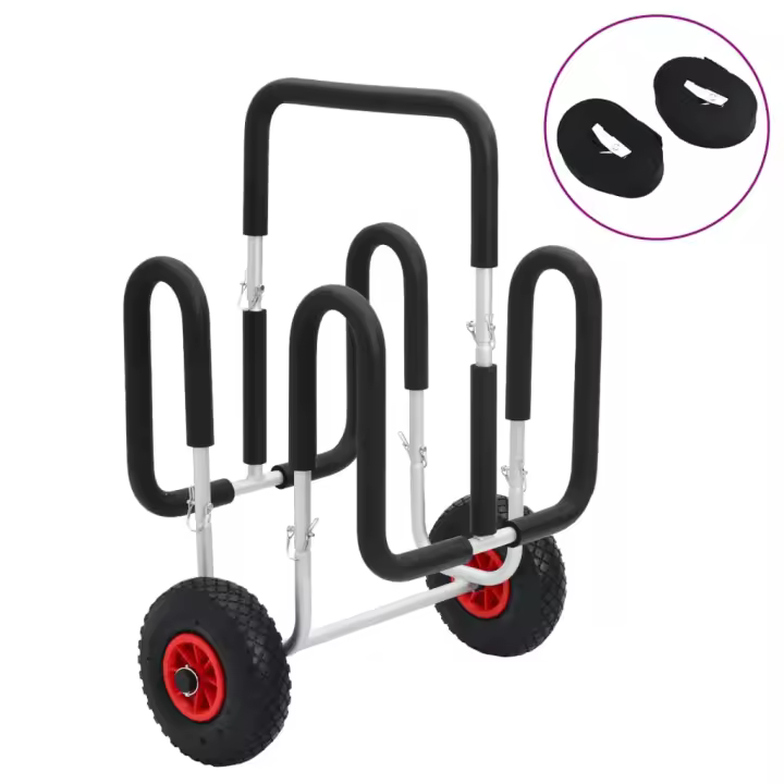 vidaXL Carrito SUP de surf 90 kg aluminio en dimensiones 67 x 48 x 89 cm/42.5 x 40 x 43 cm - 1