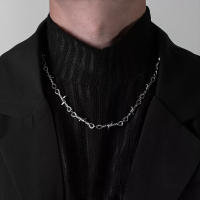 Collar De Metal Con Espinillas Y Alambre De Espinas Estilo Punk Para Hombres Y Mujeres Collar Geométrico Hip Hop/Rock - details 1