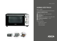 Horno Jocca de sobremesa, eléctrico y portátil con capacidad de 11L, 650W de potencia, temporizador de 30 minutos, regularizador de temperatura hasta 230ºC, elementos calefactores de acero inoxidable y vidrios dobles LOWE. Ideal para pizzas - details 2