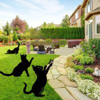 Decoración De Jardín Con Siluetas De Gatos Familiar Tiki - Estatuas Decorativas Para Exterior Hechas De Metal Charming Cat Garden Decorative Silhouette Outdoor Statues for Yard - details 2