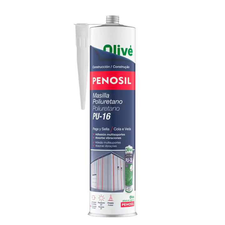 Olive Olivé Masilla Poliuretano Cartucho 300 Ml en Blanco, Marrón, Gris, Negro - 1