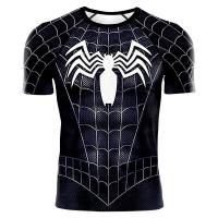 Camiseta De Compresión Para Hombre Verano 2025 Con Diseño De Araña Manga Corta Elasticidad Superhéroe Top De Fitness Activewear - details 11