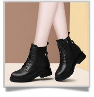Botas De Chelsea Negras Cortas Para Mujer Zapatos De Caminar No Resbaladizos En Invierno Botas De Moda Cómodas Con Solado Grueso Y Cierre De Cremallera - details 8