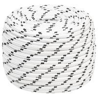 vidaXL Cuerda para barco trenzada poliéster 14 mmx25 m en color Blanco/Negro - details 0