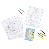 Set para Colorear Bluey 15 piezas, Papelería Infantil Bluey, Hojas para Colorear, Lápices de Colores y Pegatinas Bluey, Regalo Cumpleaños para Niños y Niñas - details 1