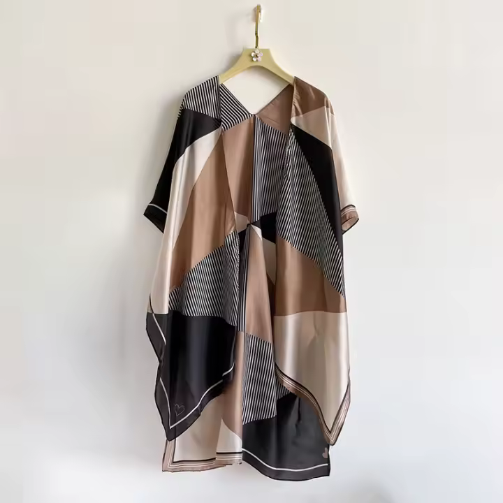 Pañuelo De Seda Premium Para Mujer Estampado De Paisley Verano Delgado Chiffon Scarf Muslim Transversal De Seda 2024 Nuevo - 1