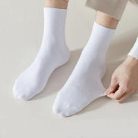10 Pares De Calcetines Clásicos Negros Y Blancos De Longitud Media Cómodos Y Sencillos Para Mujer Calcetines Casuales De Poliéster - details 7