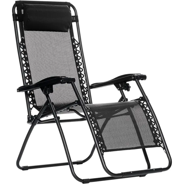 KROWN - Tumbonas Plegables de Exterior para Jardín, Playa, Piscina y Terraza - Sillas Gravedad Zero, Inclinables, de Acero Ligero, Tejido Oxford con Reposacabezas - 1