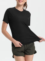 Camiseta Deportiva Para Mujer De Color Sólido Ultraligera Y Secado Rápido Transpirable Ligera Para Correr Y Gimnasio - details 5