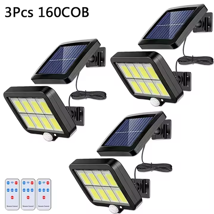 Luces Solares Impermeables 160COB con Control Remoto - Para Exteriores - 1