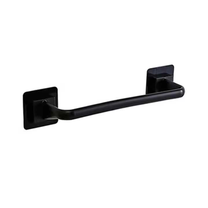 Barra De Toallas Autoadhesiva En Blanco Y Negro Opcional Soporte De Toallas Para Baño Y Cocina Antirrosa Herramienta Doméstica Sencilla - 1