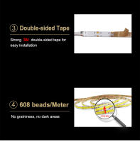 Barra De Luz LED Flexible COB Bicolor CCT 5m 10m 24V 12V Con Dimmer RF Amarillo Blanco 2700-6500K Regulable Para Sala De Estar - details 20