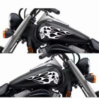 Pegatinas De Motocicleta Con Patrón De Calavera Y Llama Decoración Creativa Para Tanque De Combustible Y Cuerpo De Coche Impermeables Y Duraderas - details 3