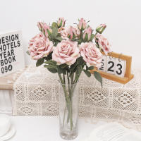 Kahaul Flores Artificiales Bellas Rama De Rosas Vaso Para Decoración De Hogar Y Boda Plantas Falsas Retro Para Jardín Disposición Decorativa - details 4
