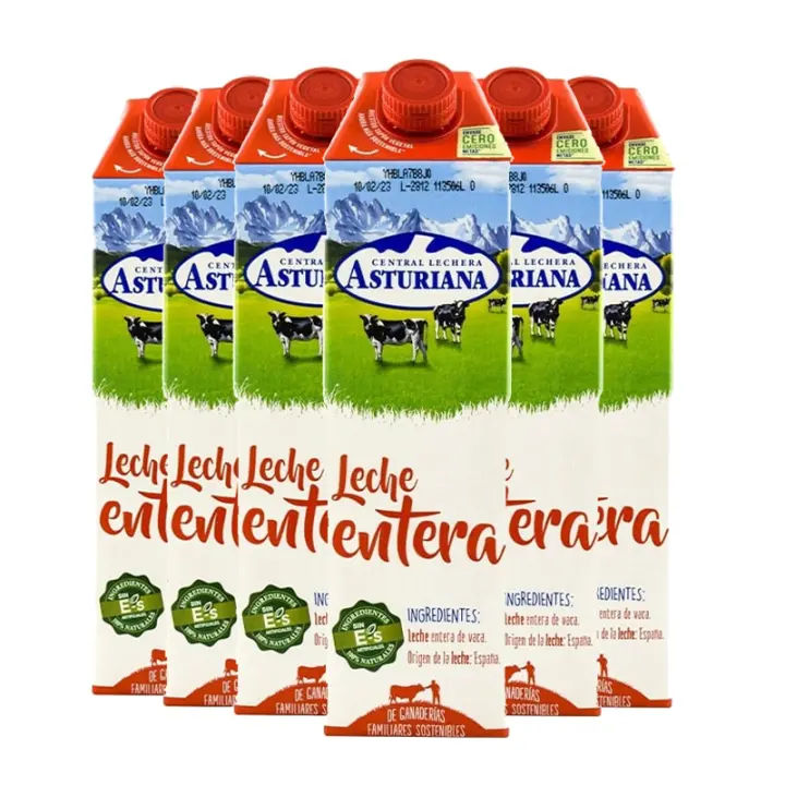 Leche entera Asturiana 1 litro pack 6 bricks - 1