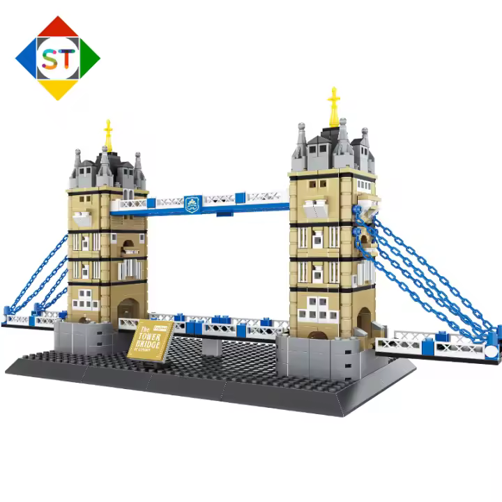Bloques De Construcción Educativos Serie De Edificios De Renombre Mundial Puente De Dos Torres WG4219 Juguetes Para Niños - 1