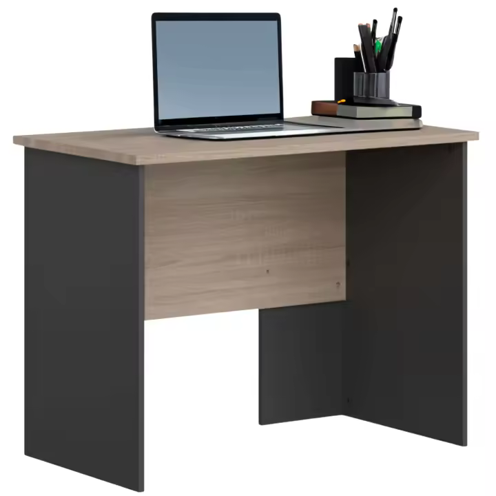 Mesa de Escritorio Estudio Nibis Industrial Color Roble Sonoma y Gris Antracita 100 cm - 1