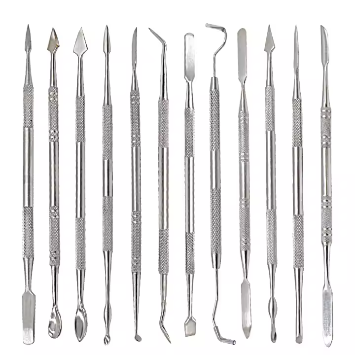 Kit De 12 Piezas De Cuchillos Para Cera Herramientas De Modelado Metálico Para Escultura De Arcilla Joyería Dental Y Cerámica - 1