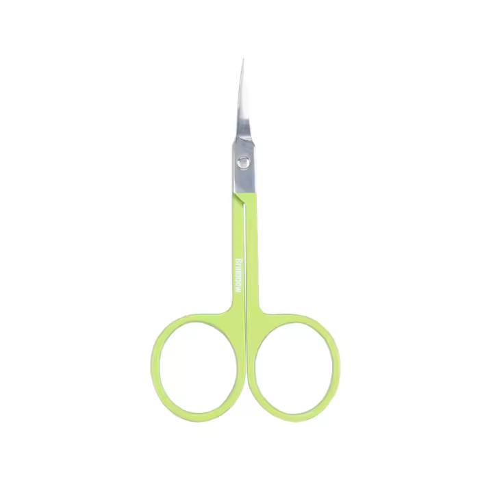 Tijeras De Maquillaje Brainbow De Acero Inoxidable Para Cejas Pestañas Y Vello Facial Punta Curva Y Aguda Tamaño Compacto Para Uso Doméstico - 1