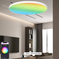 Lámpara De Techo Inteligente Zigbee 3.0 24W RGBCW Compatible Con Alexa Y Google Control Por Voz Y APP Dimmer Asistente De Hogar Para Cocina Comedor Dormitorio Estudio Baño Material PVC Luz Contemporánea - details 2