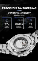 Reloj Mecánico Para Hombre Welly Merck WM170 Resistente Al Agua 200M Estilo Casual Clásico Y Business Con Fase De La Luna Material De Acero Inoxidable - details 6