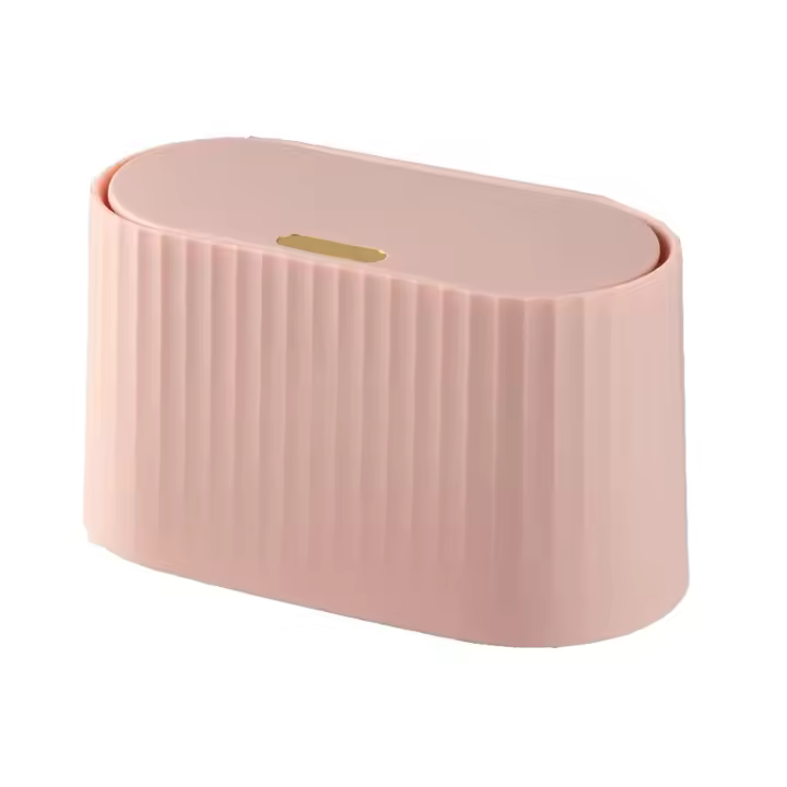 Pequeño Mini 2L con tapa tipo prensa, botella de escritorio, botella de basura con bolsa de té para sala de estar (ROSA) - 1