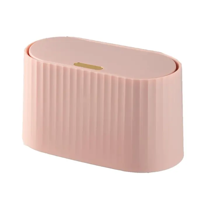 Pequeño Mini 2L con tapa tipo prensa, botella de escritorio, botella de basura con bolsa de té para sala de estar (ROSA) - 1