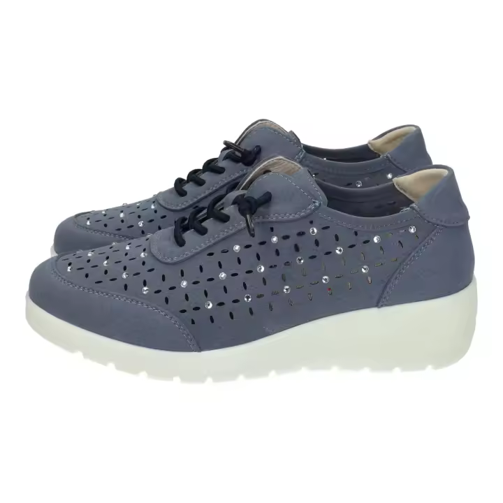 Deportivos marca DOCTOR CUTILLAS para mujer en color pacífico. Zapatillas Doctor Cutillas para Mujer – Diseño Calado con Brillos – Suela Ligera y Cordones Ajustables - 1