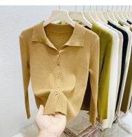 AOSSVIAO Chaqueta De Punto Para Mujer Estilo Oficina Lady Cierre Único Abrigo De Otoño Invierno 2025 Suéter Tejido Corto De Color Sólido Ajustado - details 0