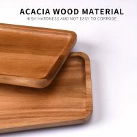 Plato De Madera De Acacia Japonés Rectangular Para Comedor Frutas Aperitivos Taza De Té Oval Tratamiento De Superficie Natural - details 5