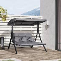 Columbio 3 plazas, Banco columpio con Toldo ajustable, Columbio de Jardín con cojeo, capacidad de carga hasta 270 kg - details 3