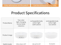 Lámpara Nocturna LED Recargable Con Sensor De Movimiento PIR Para Armario Cocina Dormitorio Decoración De Pared Escaleras Pasillo - details 19