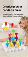 Juego Educativo Montessori Para Niños Pequeños Tablero De Palos Con Mezquitas Bloques De Encaje Juego Creativo De Hilo Color Cognición Juguetes Educativos - details 4