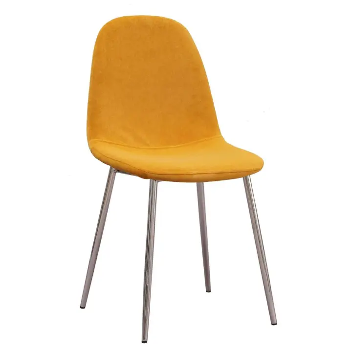 Silla Chrome Teok Terciopelo - Amarillo - 1