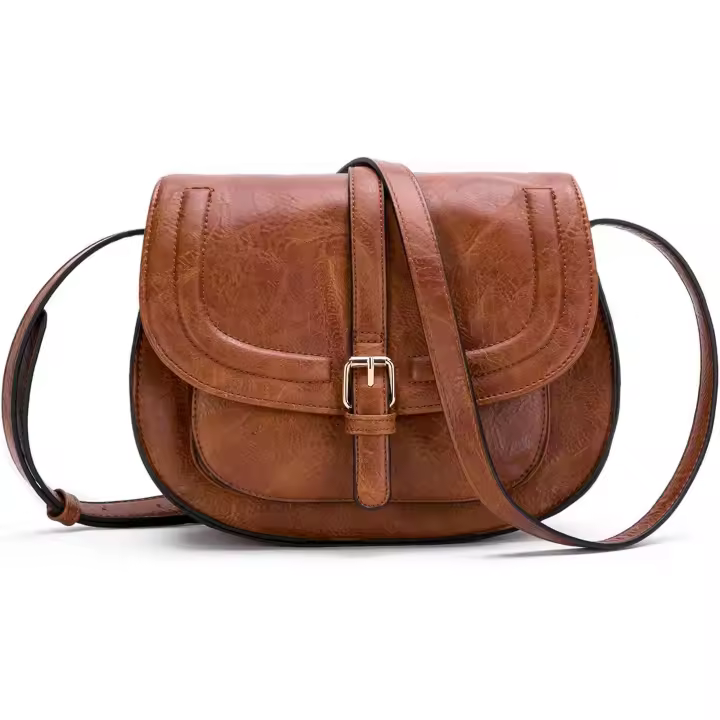 Bolso de hombro grande para mujer con correa ajustable y extraíble (marrón) - 1